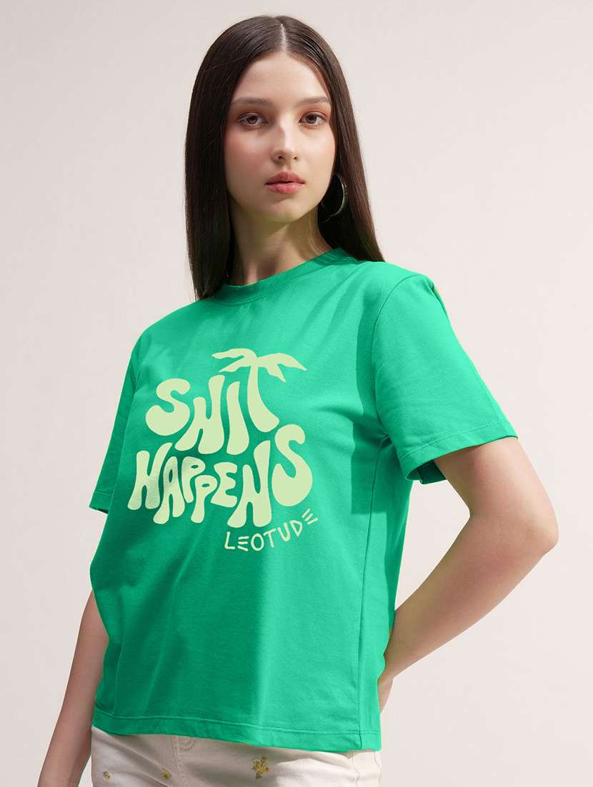 women printed short sleeve regular fit t-shirt - 22059484 -  Standard Image - 1