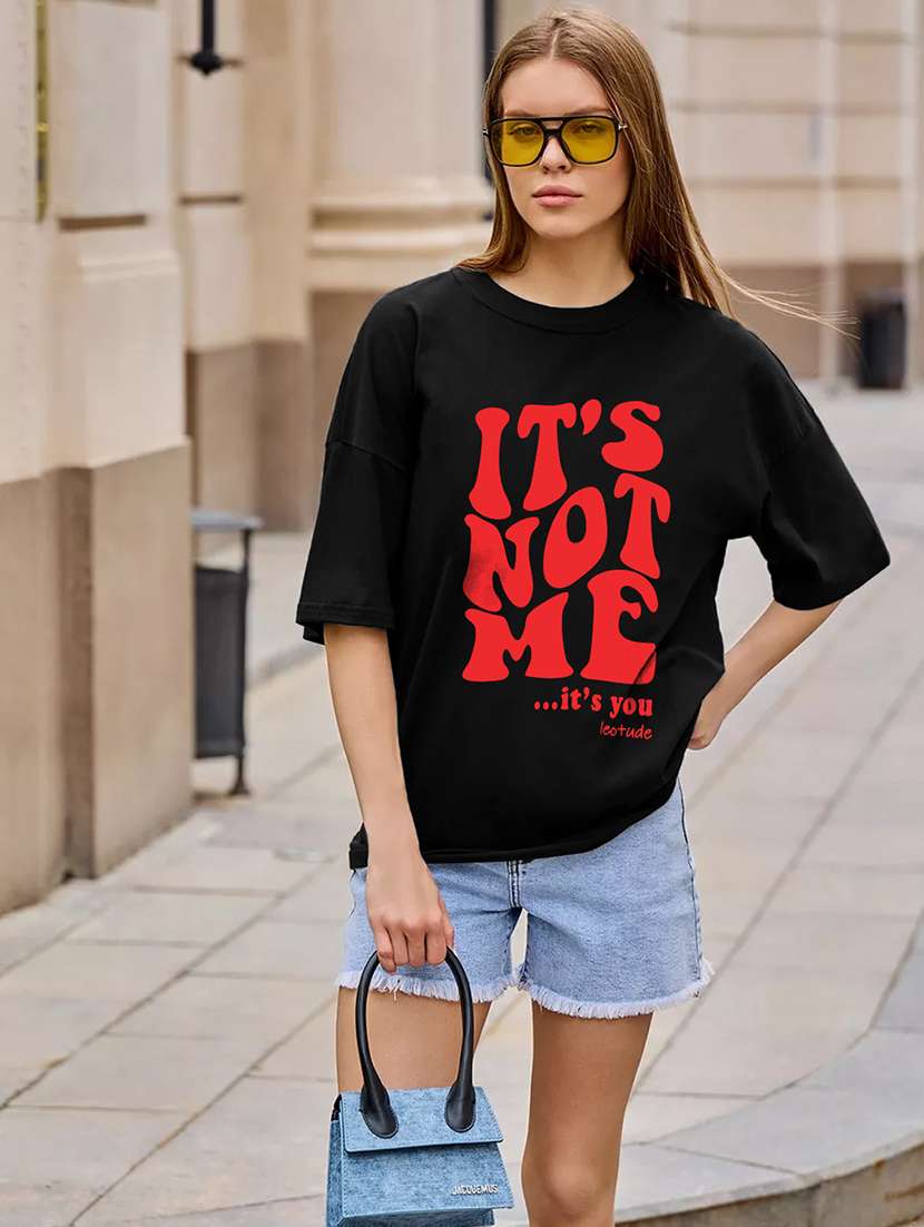 women printed short sleeve oversized fit t-shirt - 22059504 -  Standard Image - 1