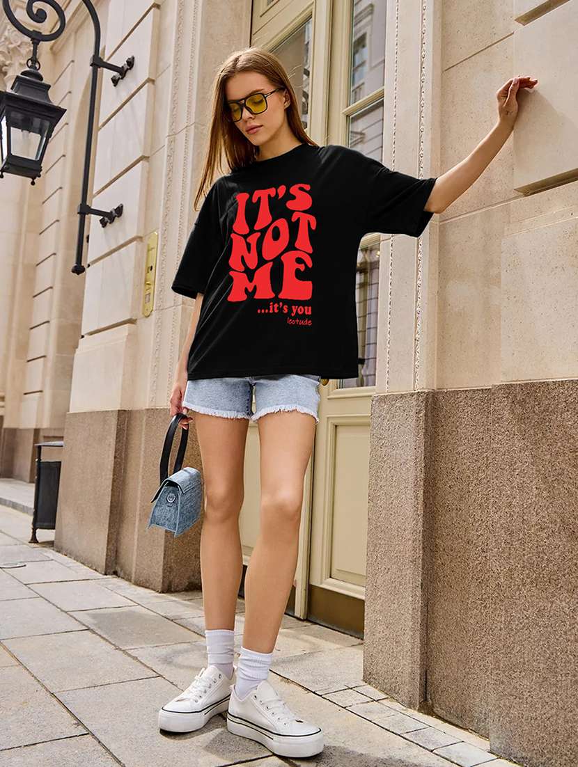 women printed short sleeve oversized fit t-shirt - 22059504 -  Standard Image - 4