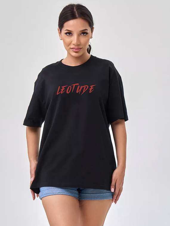 women printed shrort sleeve oversized t-shirt - 22059516 -  Standard Image - 1