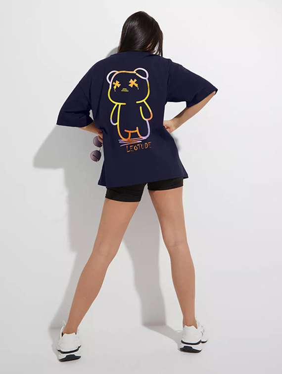 women printed shrort sleeve oversized t-shirt - 22059550 -  Standard Image - 1