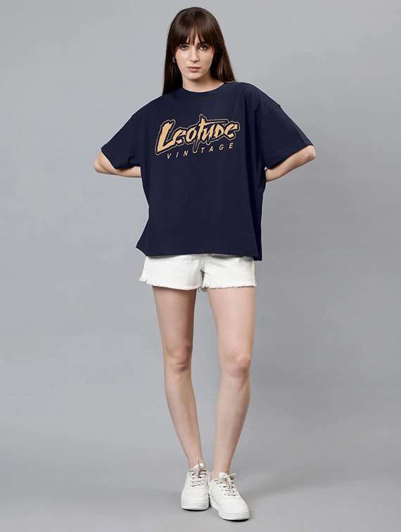 women printed shrort sleeve oversized t-shirt - 22059553 -  Standard Image - 4
