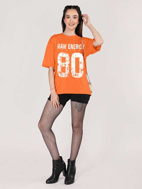 women printed shrort sleeve oversized t-shirt - 22059565 -  Standard Image - 4