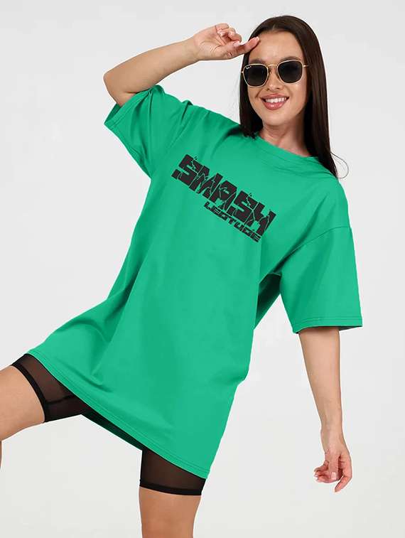 women printed shrort sleeve oversized t-shirt - 22059574 -  Standard Image - 1