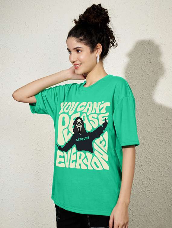 women printed shrort sleeve oversized t-shirt - 22059576 -  Standard Image - 1