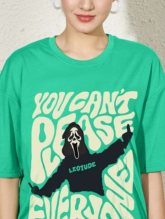 women printed shrort sleeve oversized t-shirt - 22059576 -  Standard Image - 4