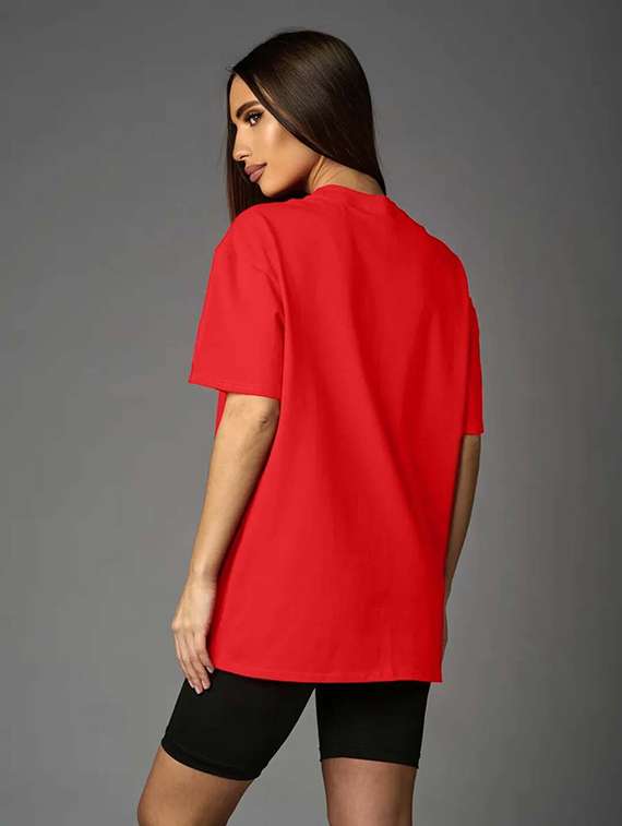 women printed shrort sleeve oversized t-shirt - 22059585 -  Standard Image - 1