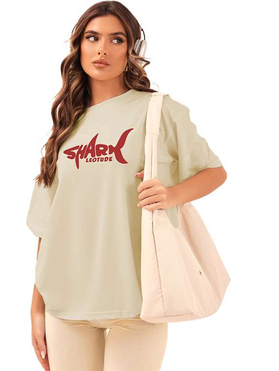 women pack of 2 printed short sleeve oversized t-shirt - 22059590 -  Standard Image - 1