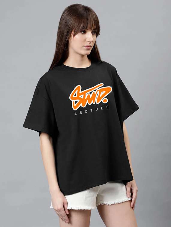 women pack of 2 printed short sleeve oversized t-shirt - 22059630 -  Standard Image - 1