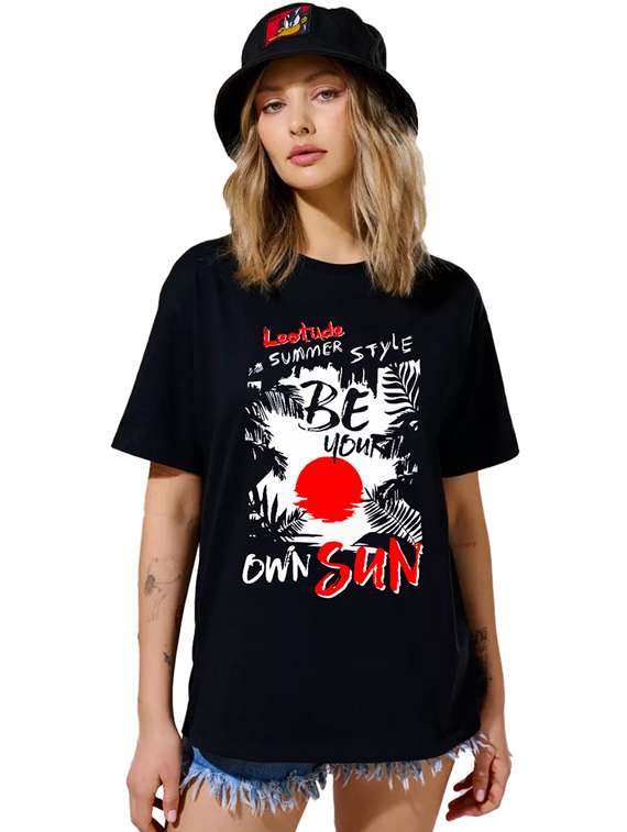 women pack of 2 printed short sleeve oversized t-shirt - 22059639 -  Standard Image - 1