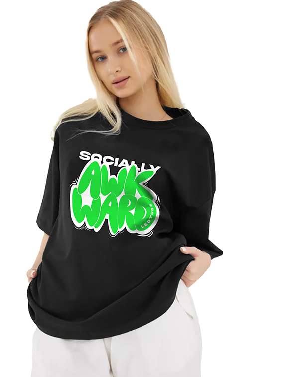 women pack of 2 printed short sleeve oversized t-shirt - 22059653 -  Standard Image - 1