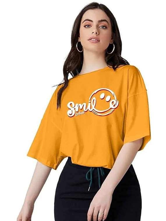 women pack of 2 printed short sleeve oversized t-shirt - 22059663 -  Standard Image - 1