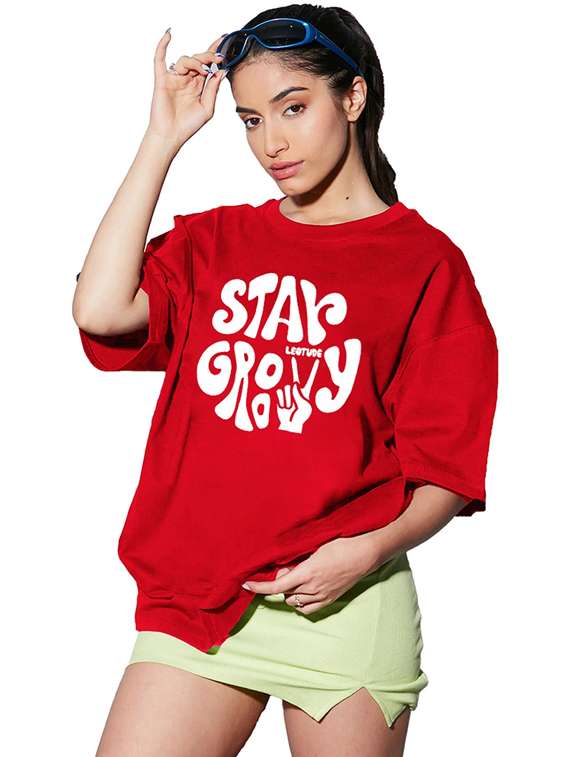 women pack of 2 printed short sleeve oversized t-shirt - 22059724 -  Standard Image - 1