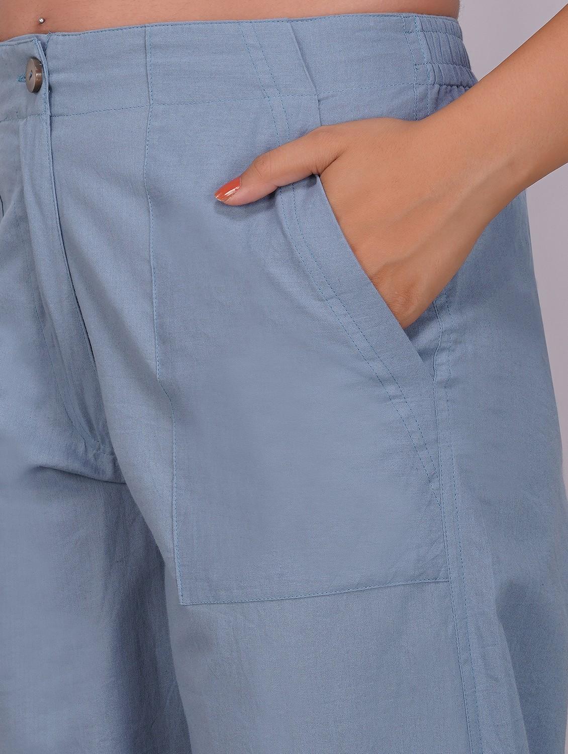 women solid mid rise straight trouser - 22059730 - Standard Image - 4
