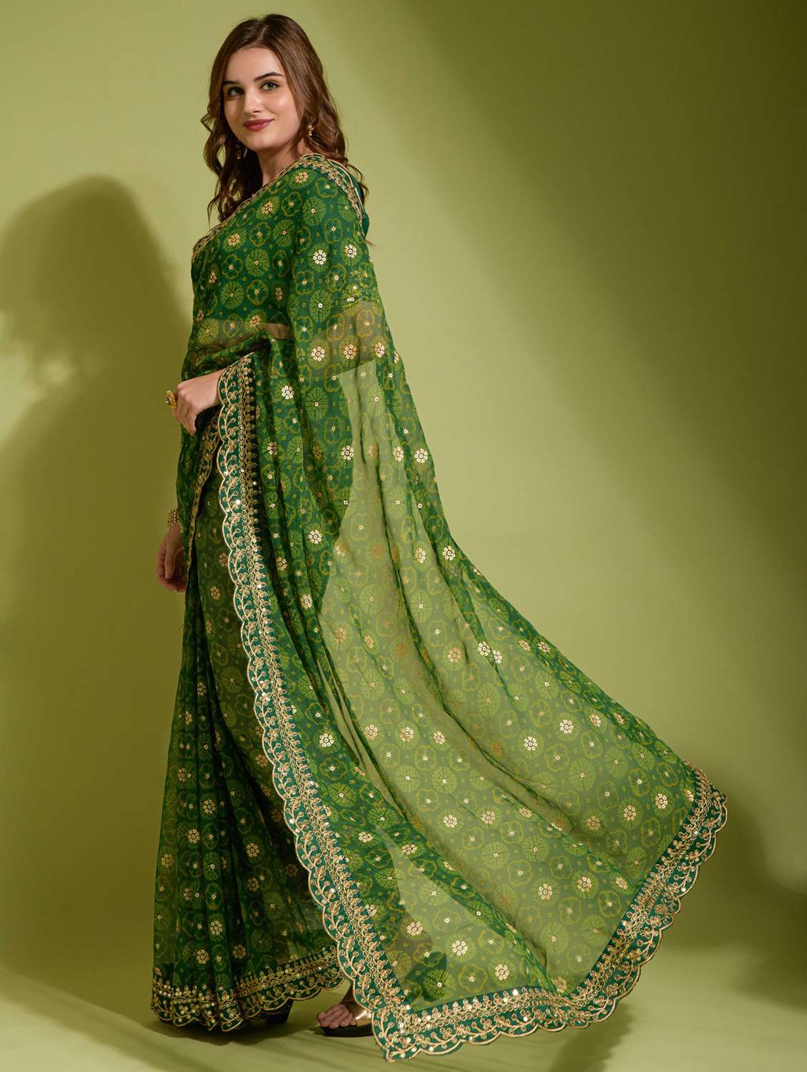 women printed bordered saree with blouse - 22059732 -  Standard Image - 1