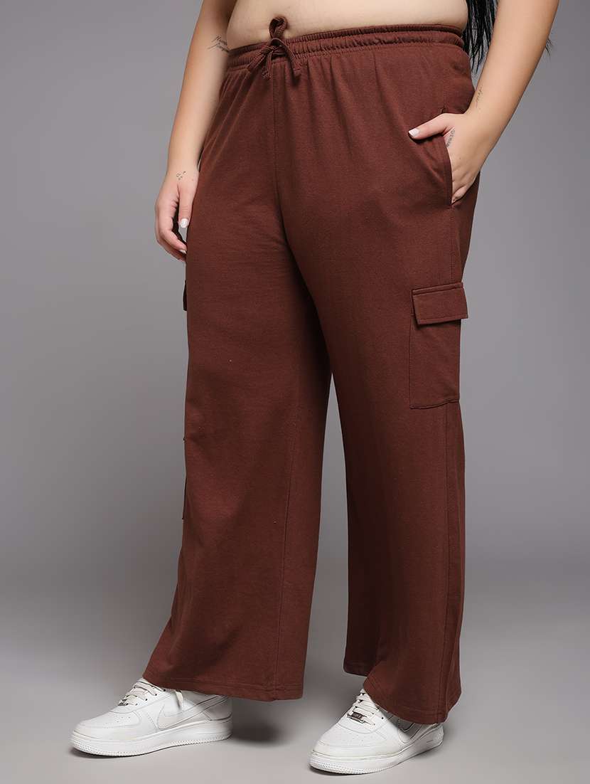 women plus size solid mid rise cargo - 22060136 -  Standard Image - 1