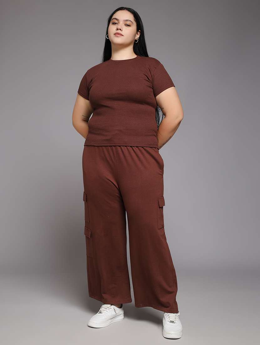 women plus size solid mid rise cargo - 22060136 -  Standard Image - 4