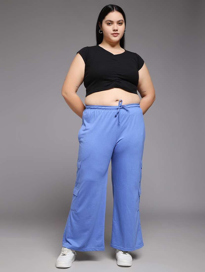 women plus size solid mid rise cargo - 22060137 -  Standard Image - 4