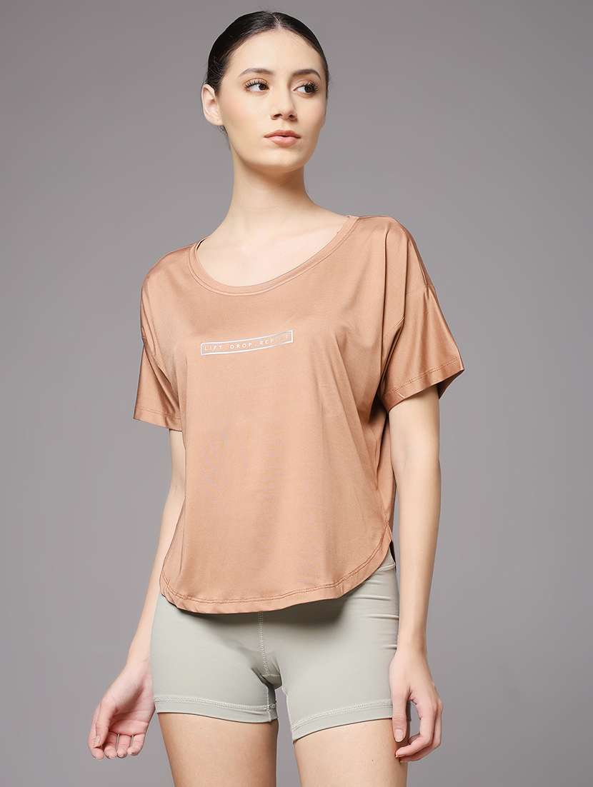 women printed round neck dri-fit sports t-shirt - 22060140 - Zoom Image - 0