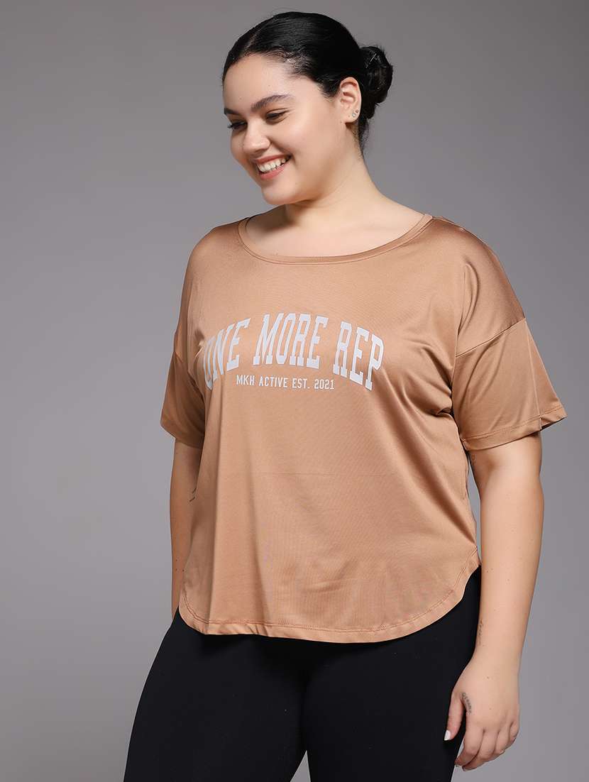 women plus size printed dri-fit sports t-shirt - 22060145 - Standard Image - 1