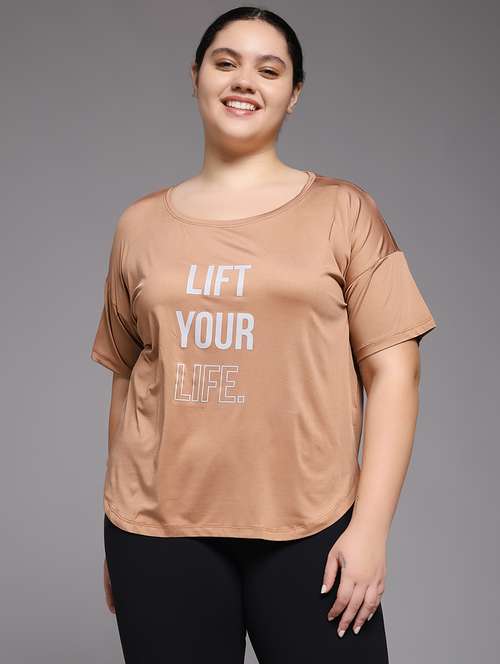 women plus size printed dri-fit sports t-shirt - 22060147 - Standard Image - 0