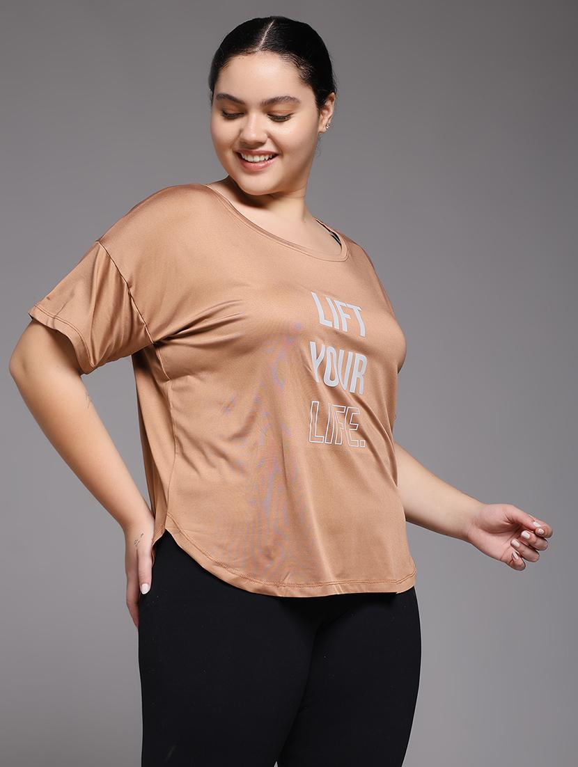 women plus size printed dri-fit sports t-shirt - 22060147 - Standard Image - 1