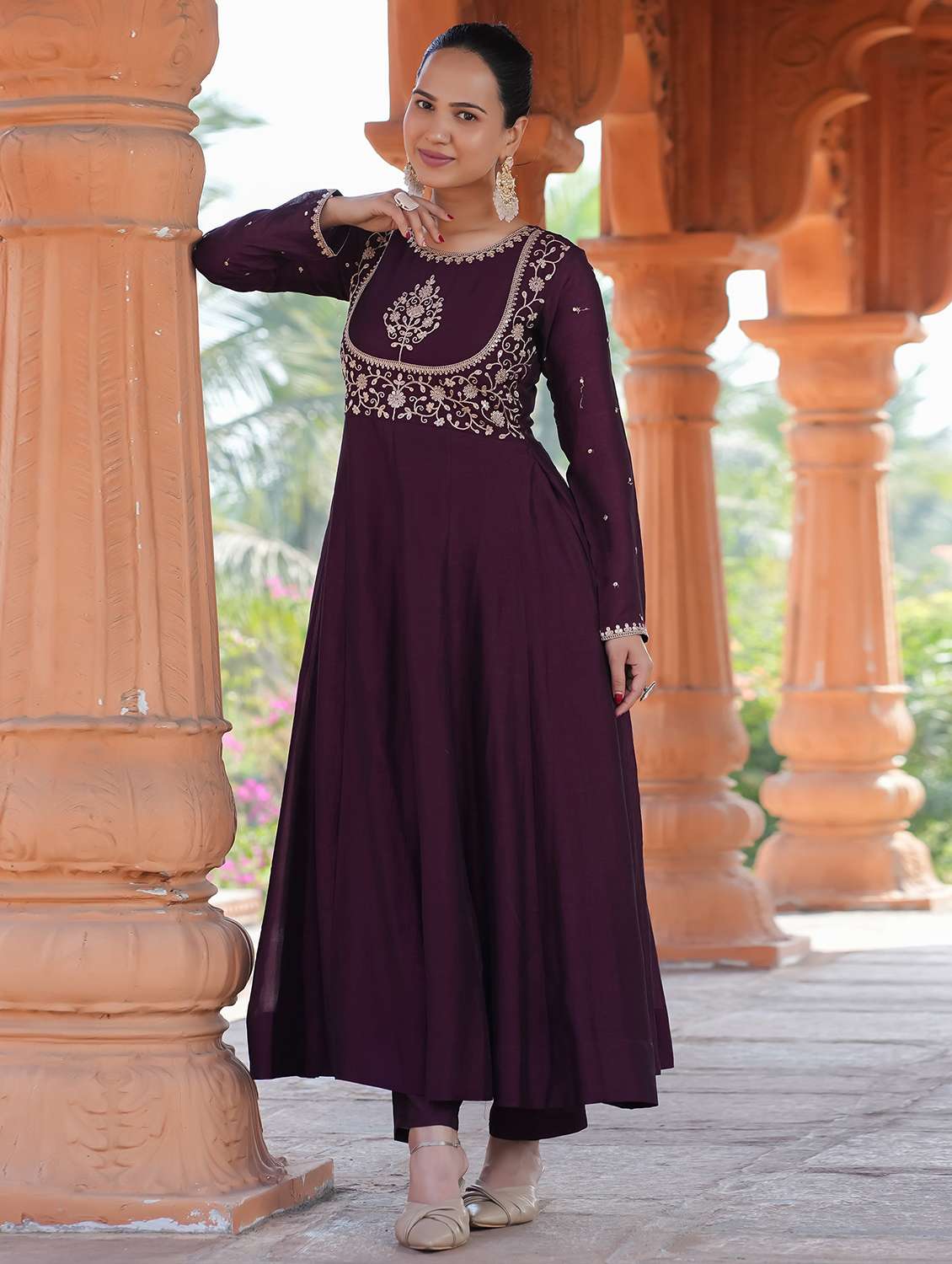 women embroidered long sleeve kurta pant with dupatta set - 22060158 - Standard Image - 1