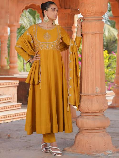 women embroidered long sleeve kurta pant with dupatta set - 22060160 -  Standard Image - 0