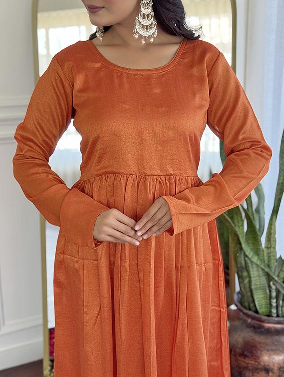 women solid long sleeve kurta pant with dupatta set - 22060161 - Standard Image - 4