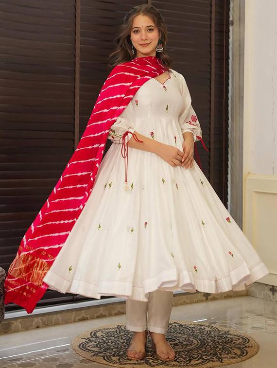 women three quarter sleeve kurta pant with dupatta set - 22060223 - Standard Image - 1