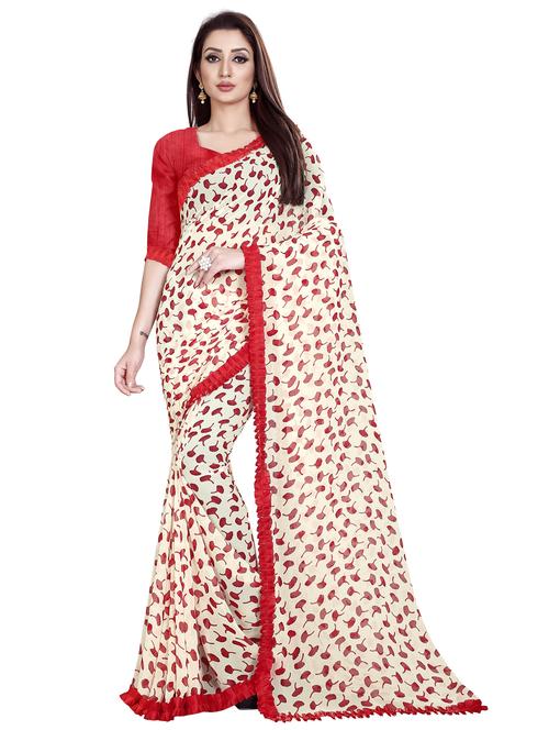 women floral printed saree with blouse - 22060350 - Standard Image - 0