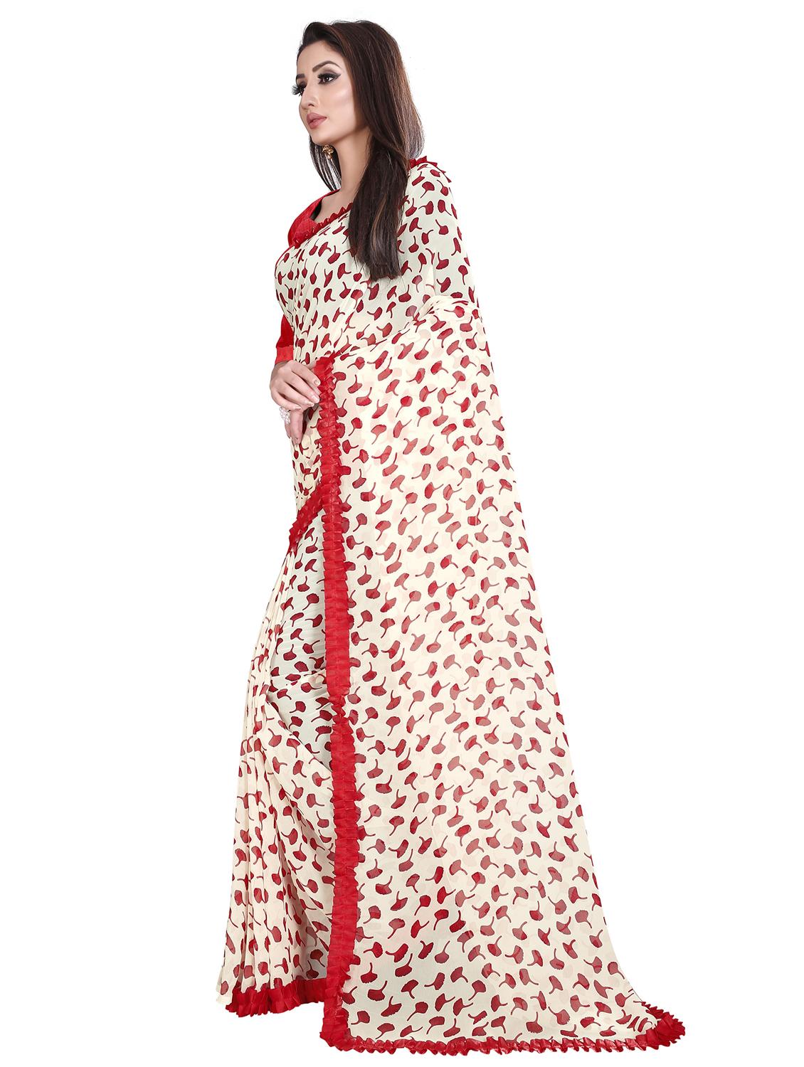 women floral printed saree with blouse - 22060350 - Standard Image - 1