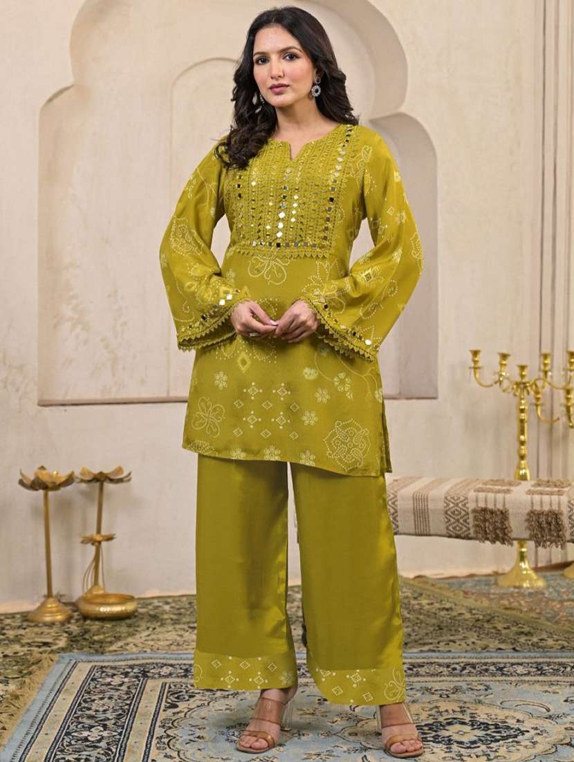 women long sleeve regular fit ethnic co-ord set - 22060575 - Standard Image - 1