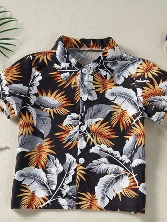 boys printed shirt and shorts co-ord set - 22060583 - Standard Image - 1