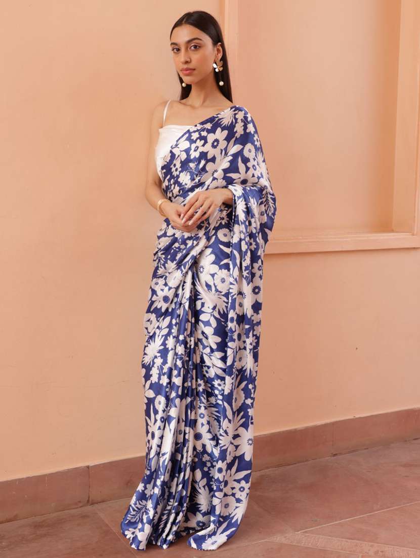 women floral printed saree with blouse - 22060586 -  Zoom Image - 0