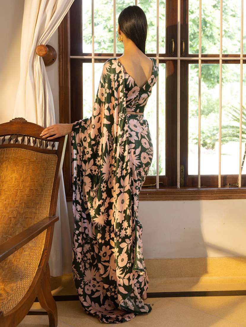 women floral printed saree with blouse - 22060587 -  Standard Image - 1