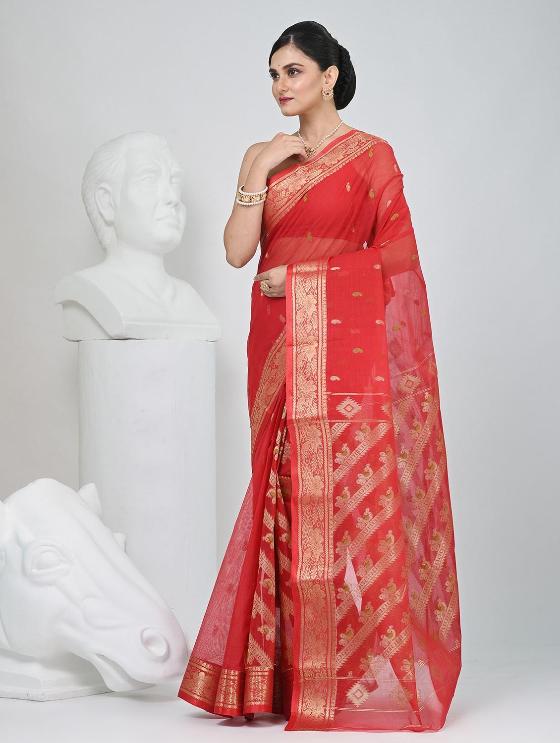 women self design tant saree - 22060632 - Standard Image - 1