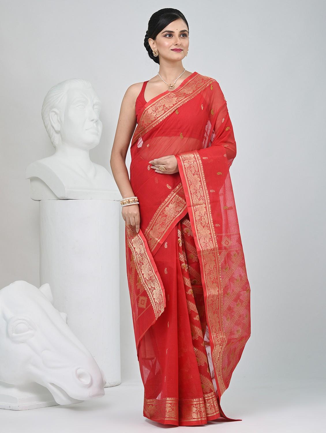 women self design tant saree - 22060632 - Standard Image - 4