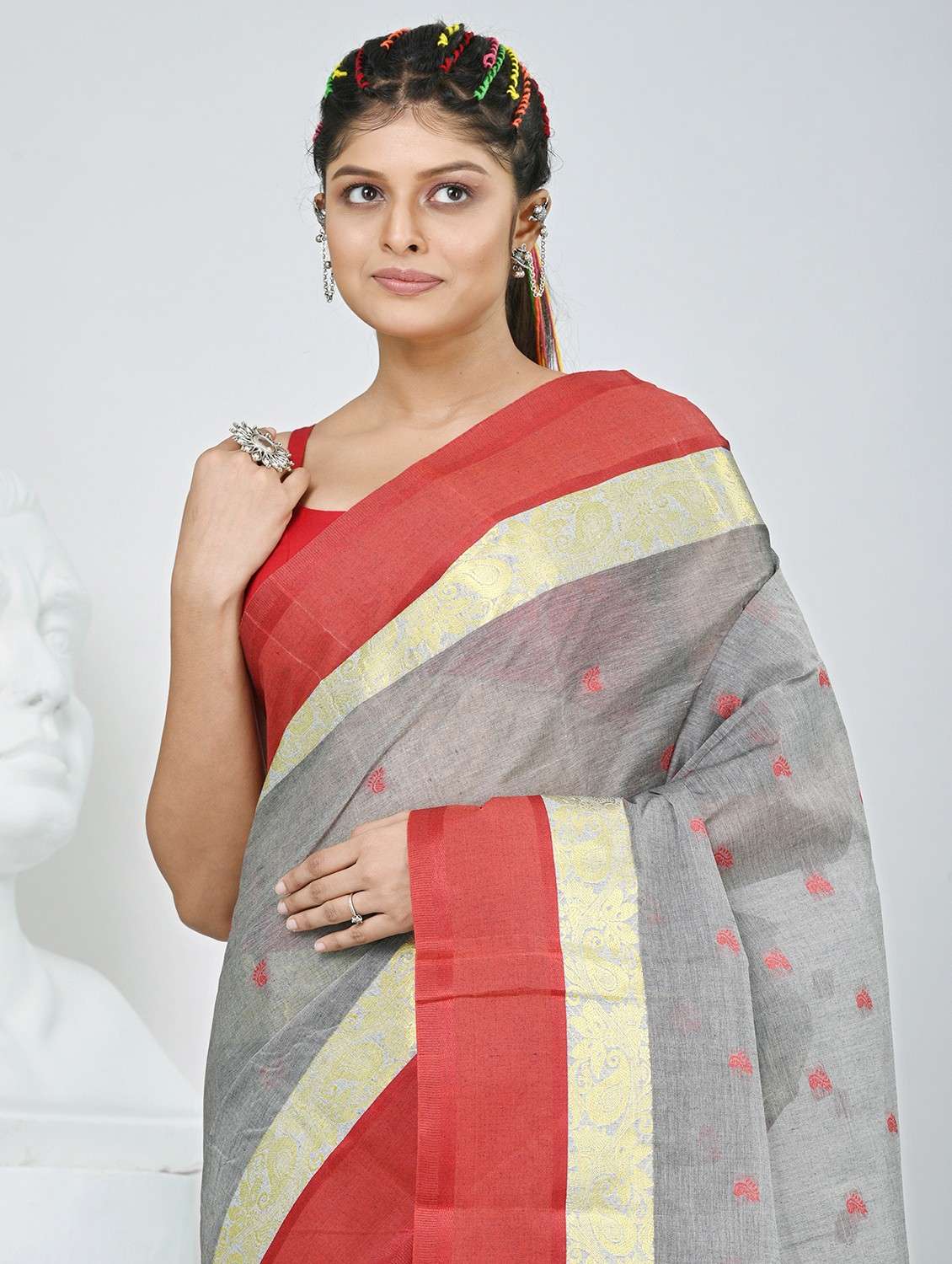 women self design tant saree - 22060650 - Standard Image - 1