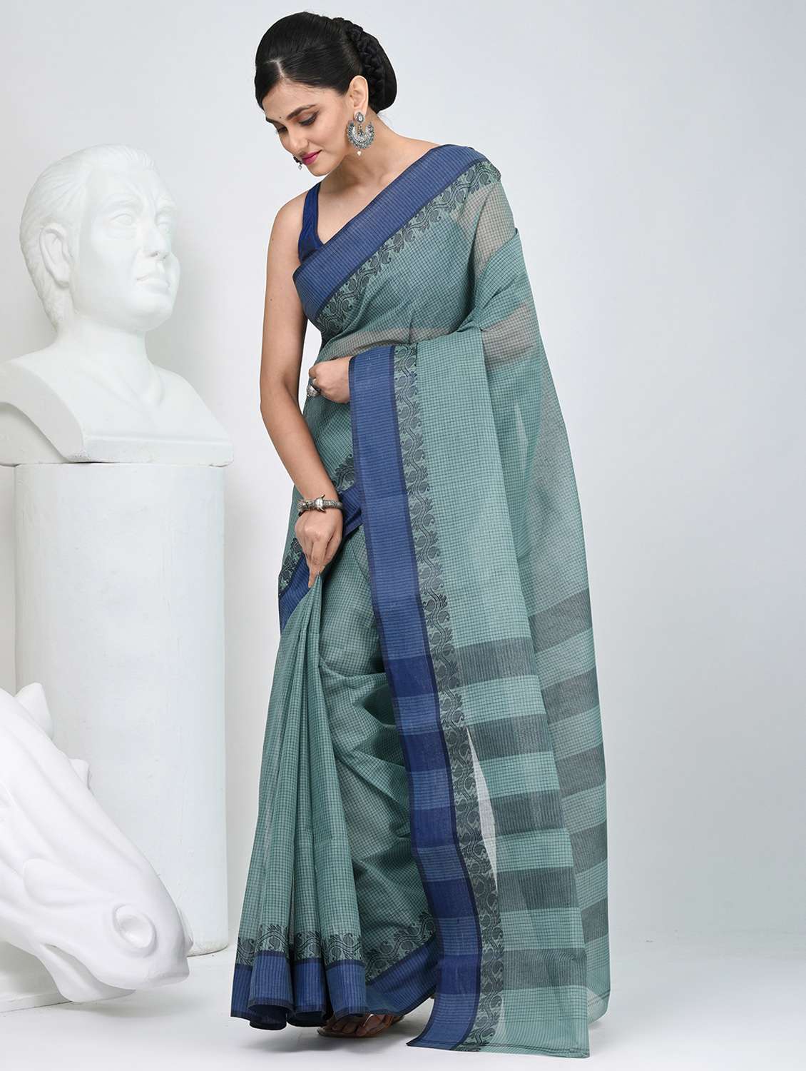 women self design tant saree - 22060657 -  Standard Image - 1