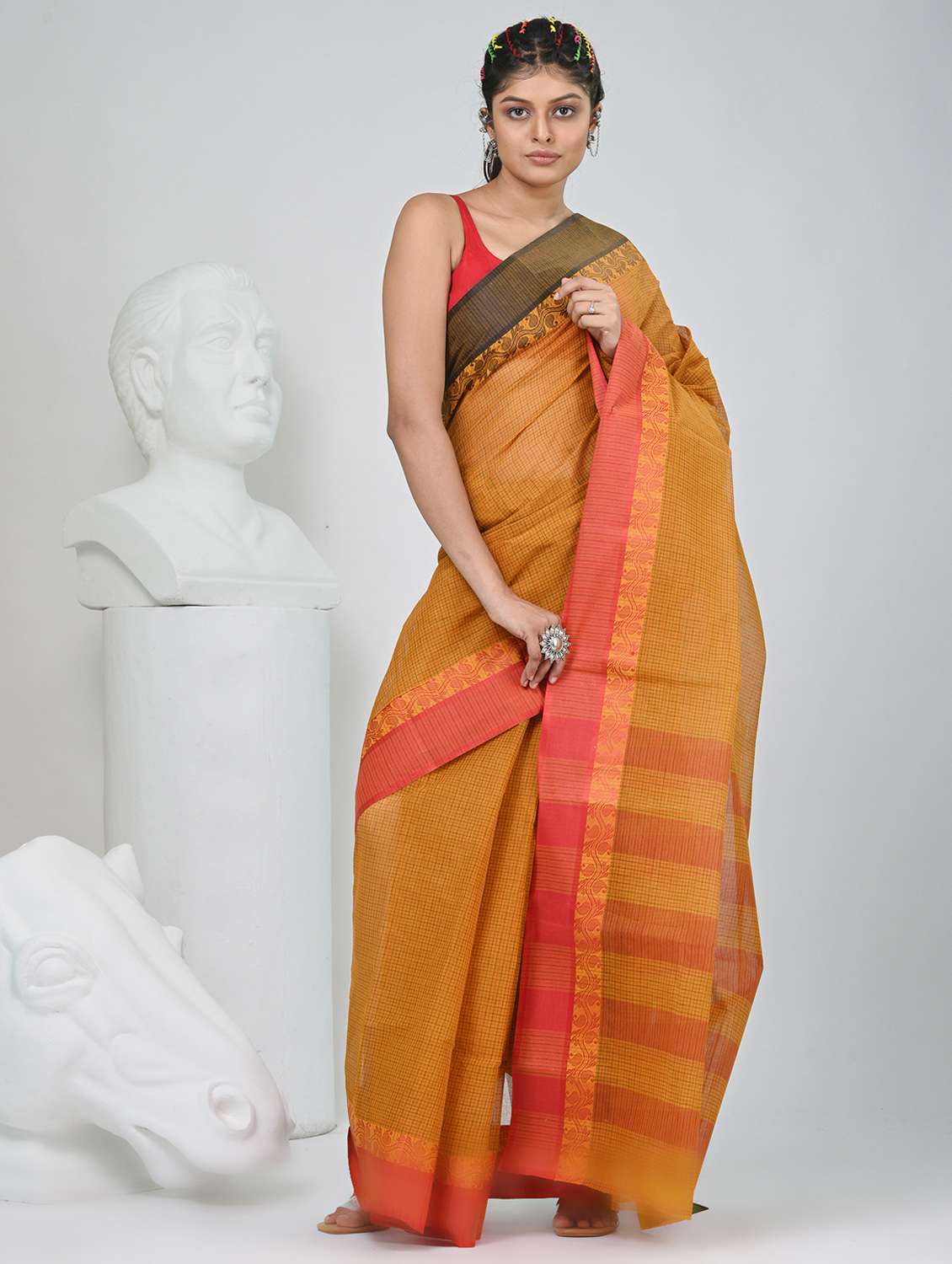 women self design tant saree - 22060658 -  Standard Image - 1