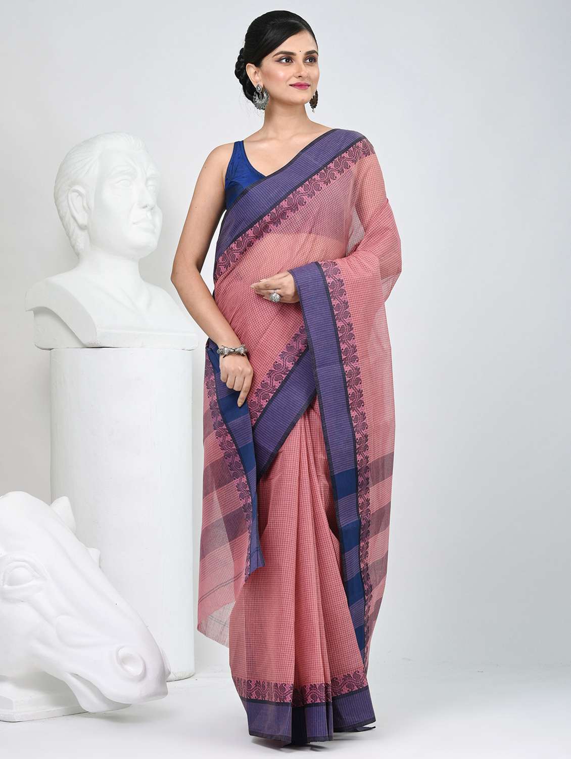 women self design tant saree - 22060659 -  Standard Image - 1