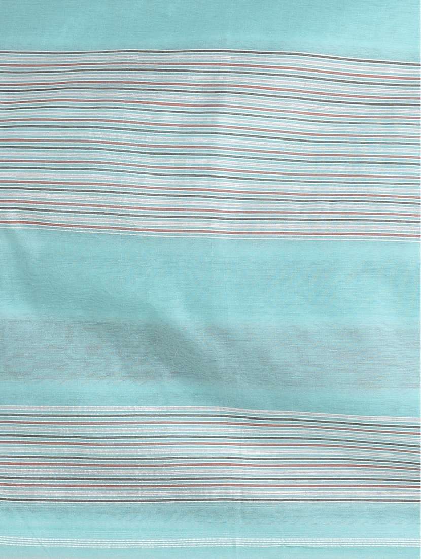 women striped handloom saree with blouse - 22060683 -  Standard Image - 6
