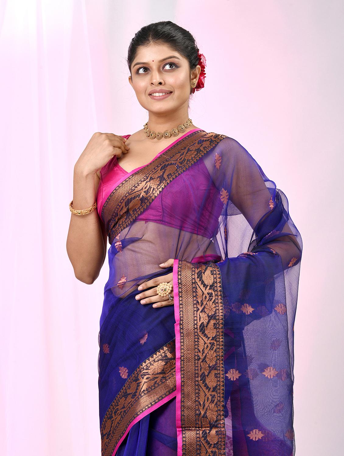 women self design handloom saree with blouse - 22060690 - Standard Image - 1