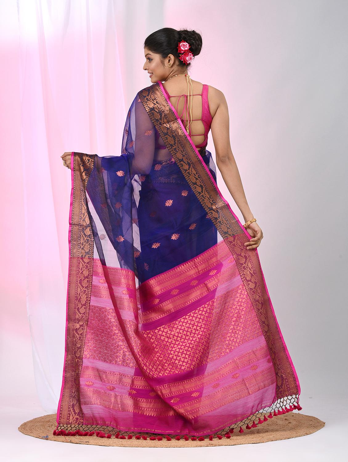 women self design handloom saree with blouse - 22060690 - Standard Image - 4