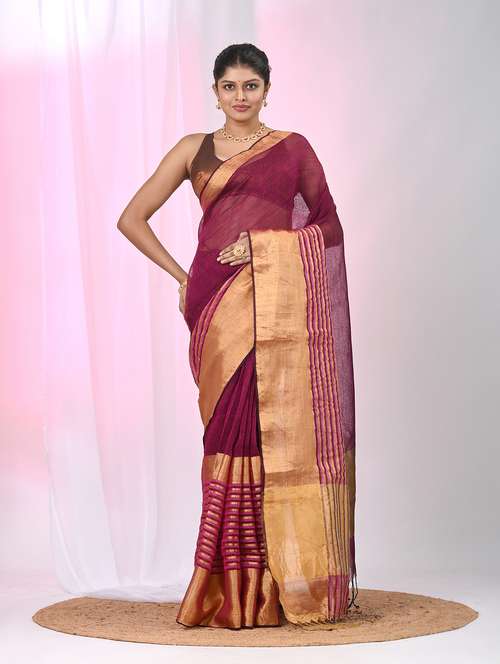 women self design handloom saree with blouse - 22060694 -  Standard Image - 0