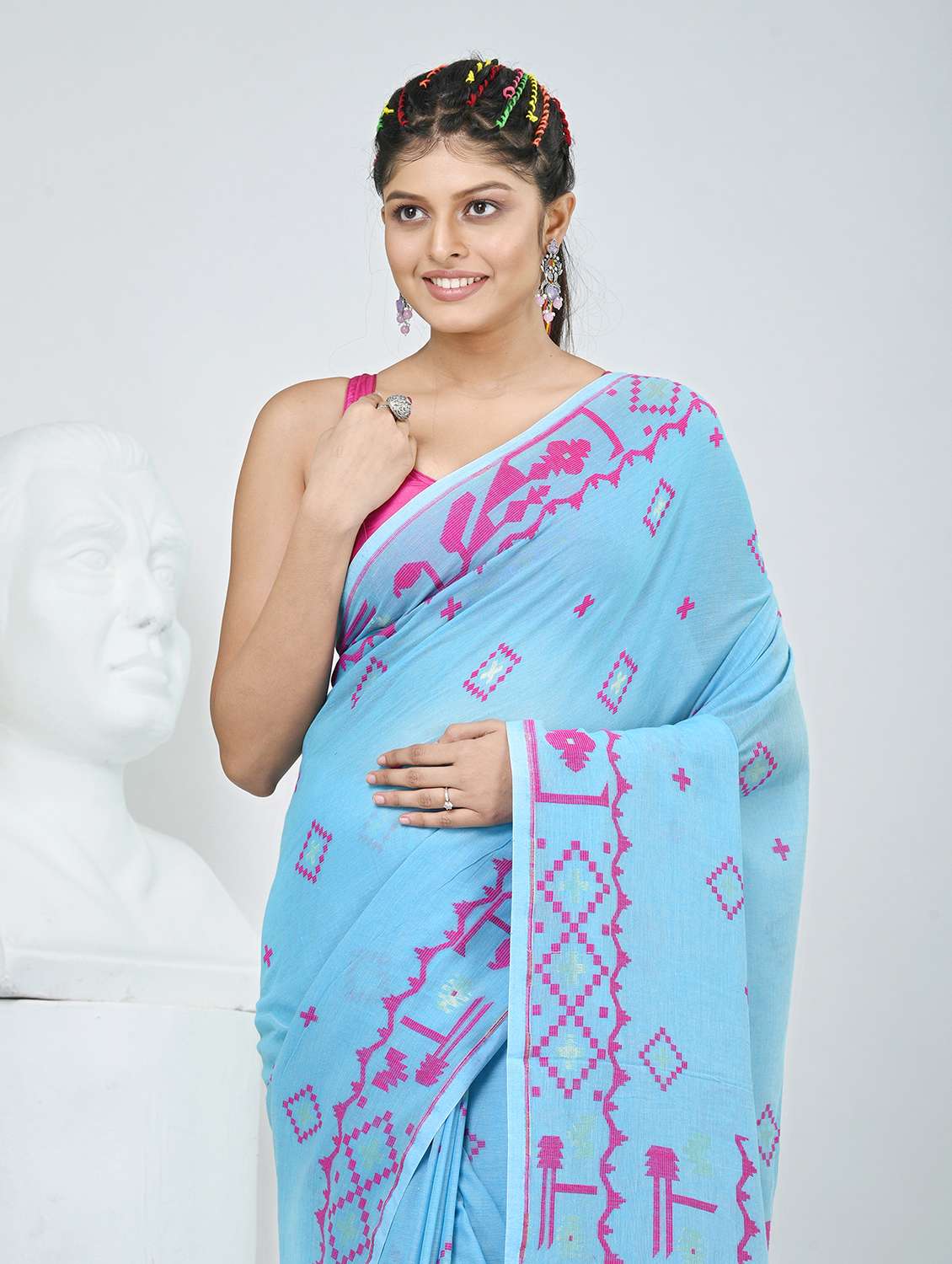 women self design handloom saree with blouse - 22060703 -  Standard Image - 1