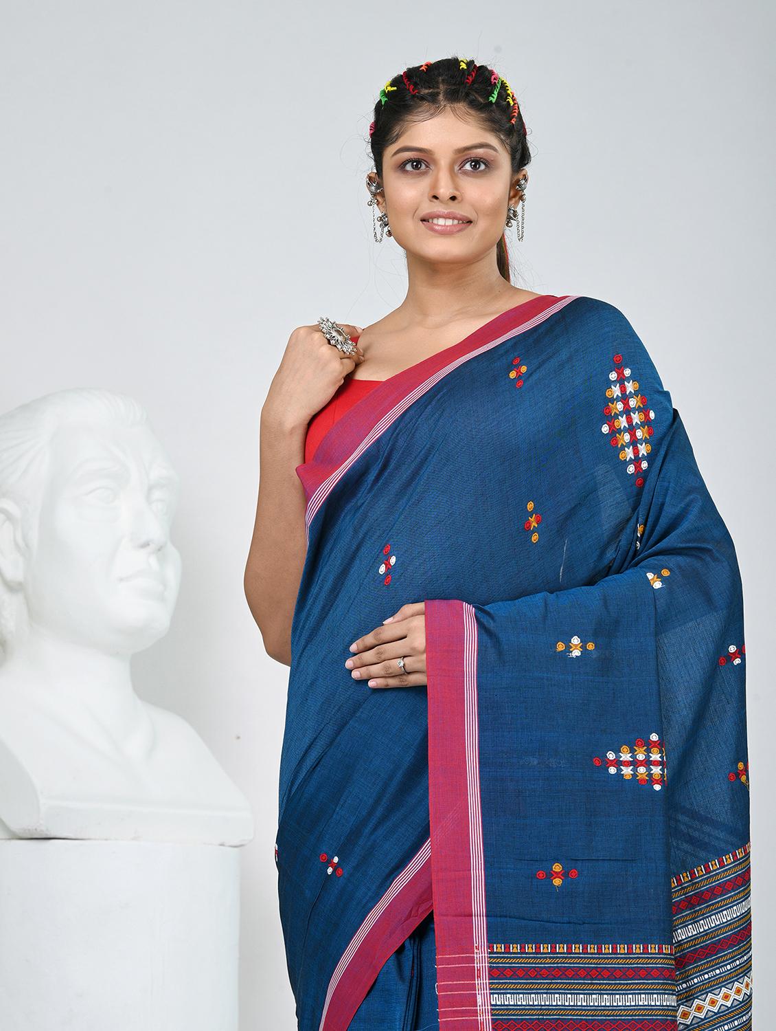 women self design handloom saree with blouse - 22060783 - Standard Image - 1
