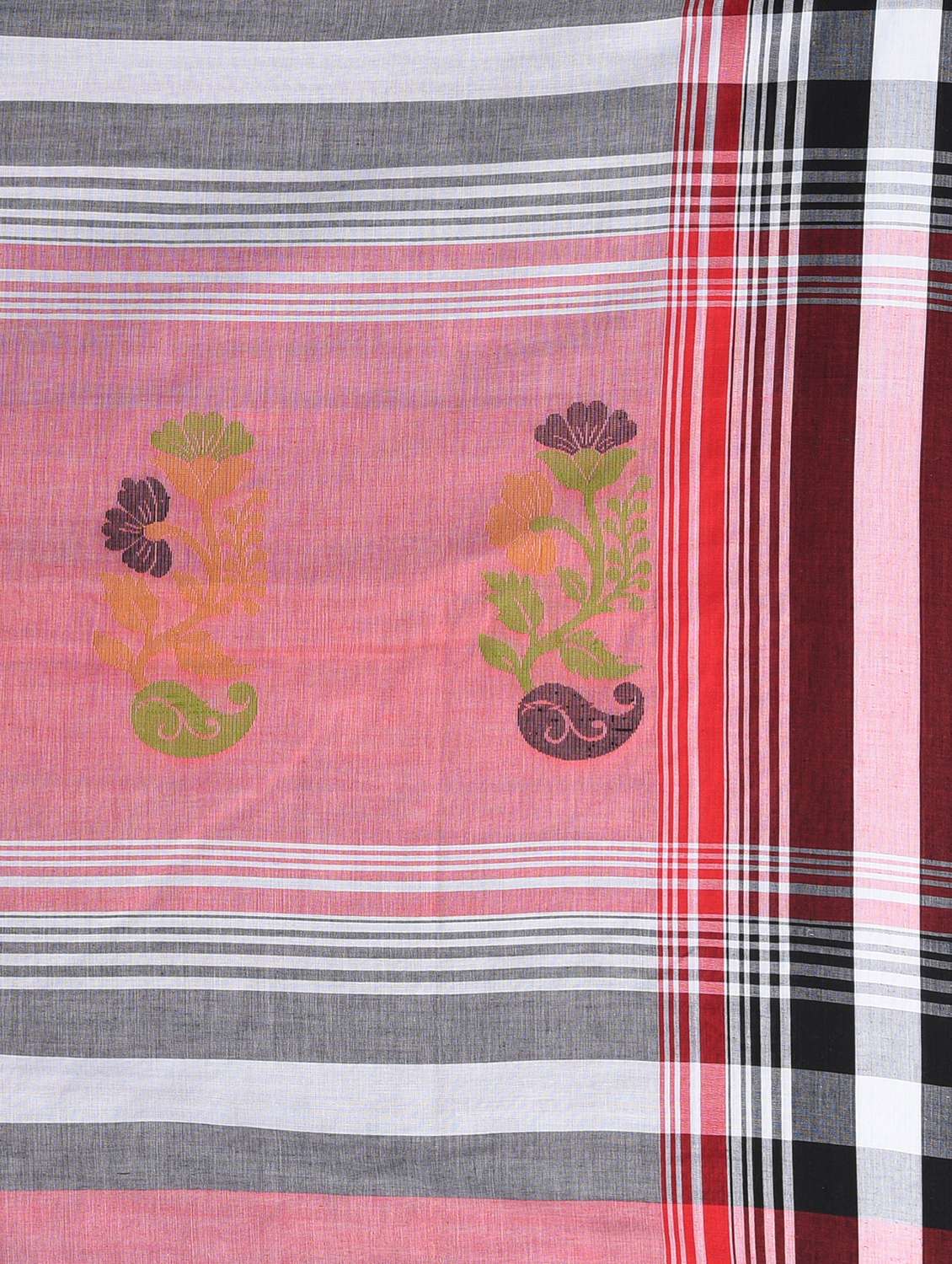 women striped handloom saree with blouse - 22060794 -  Standard Image - 6