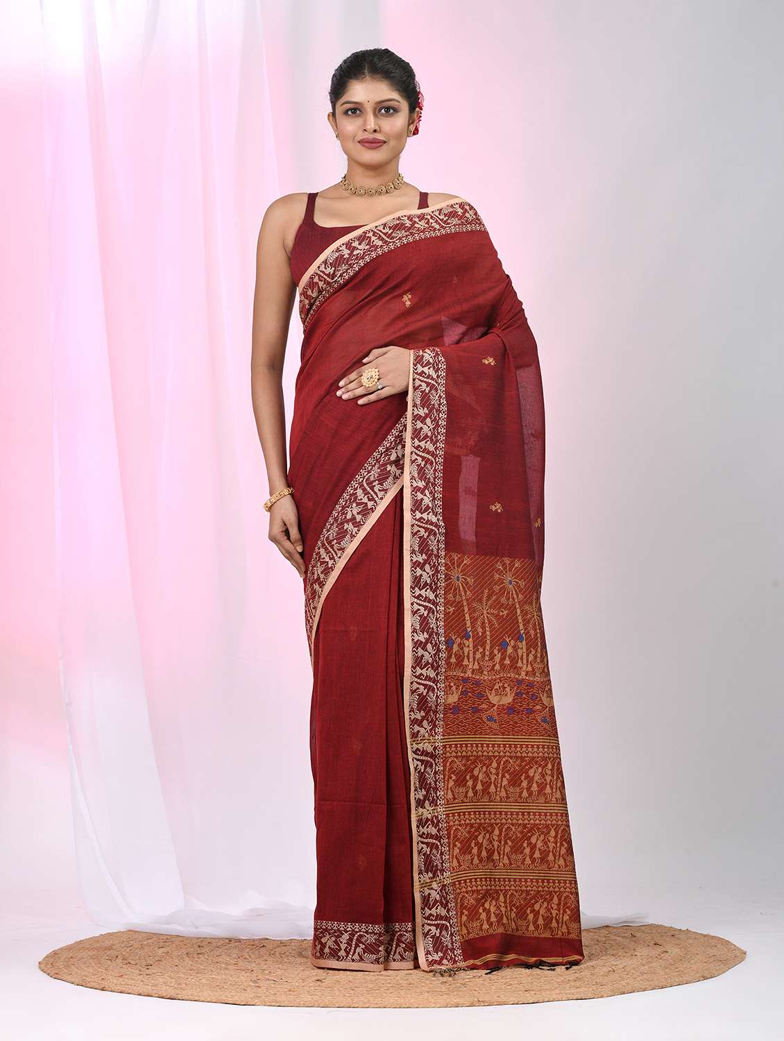 women self design handloom saree with blouse - 22060802 - Zoom Image - 0